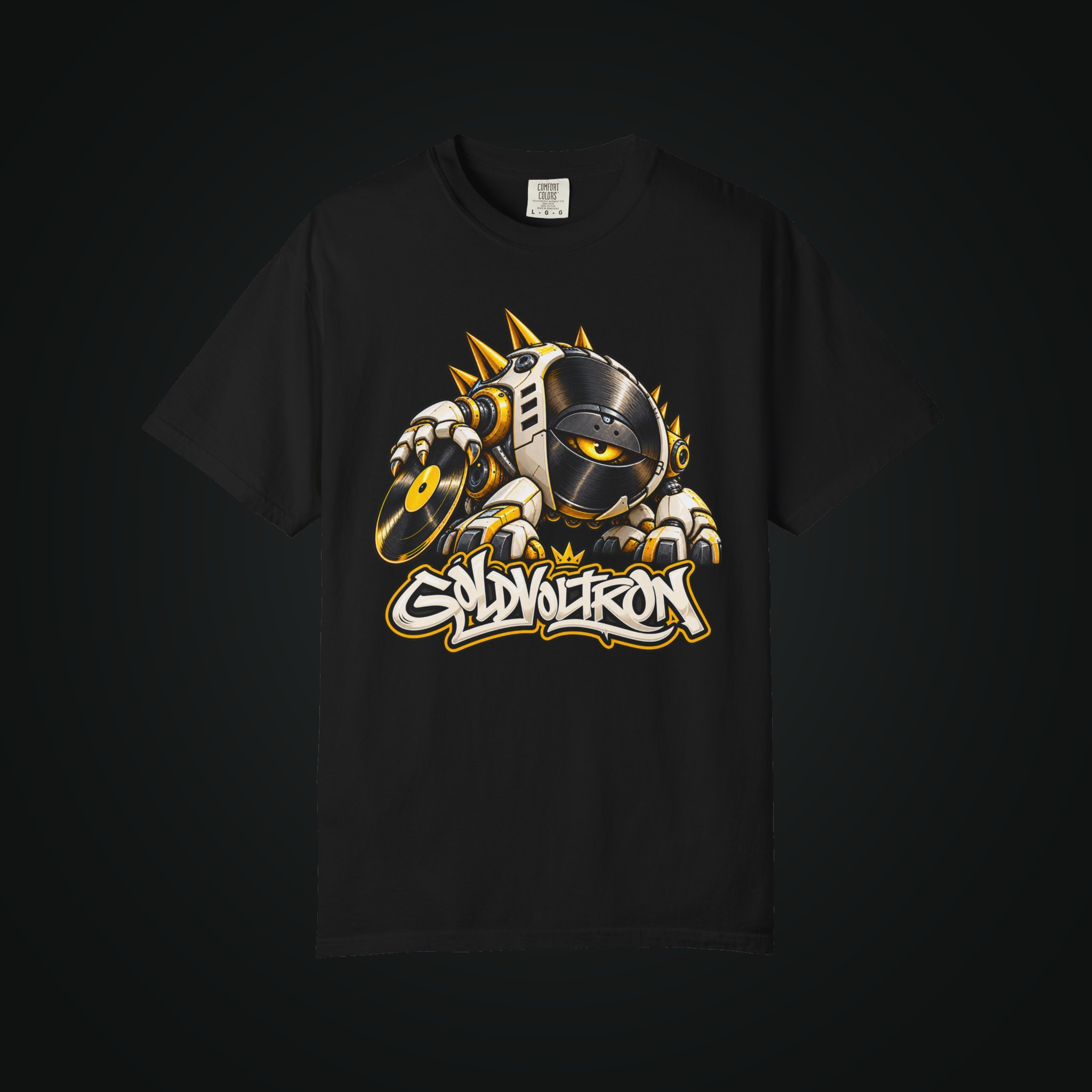 GoldVoltron Vinyl Mecha graphic T-shirt