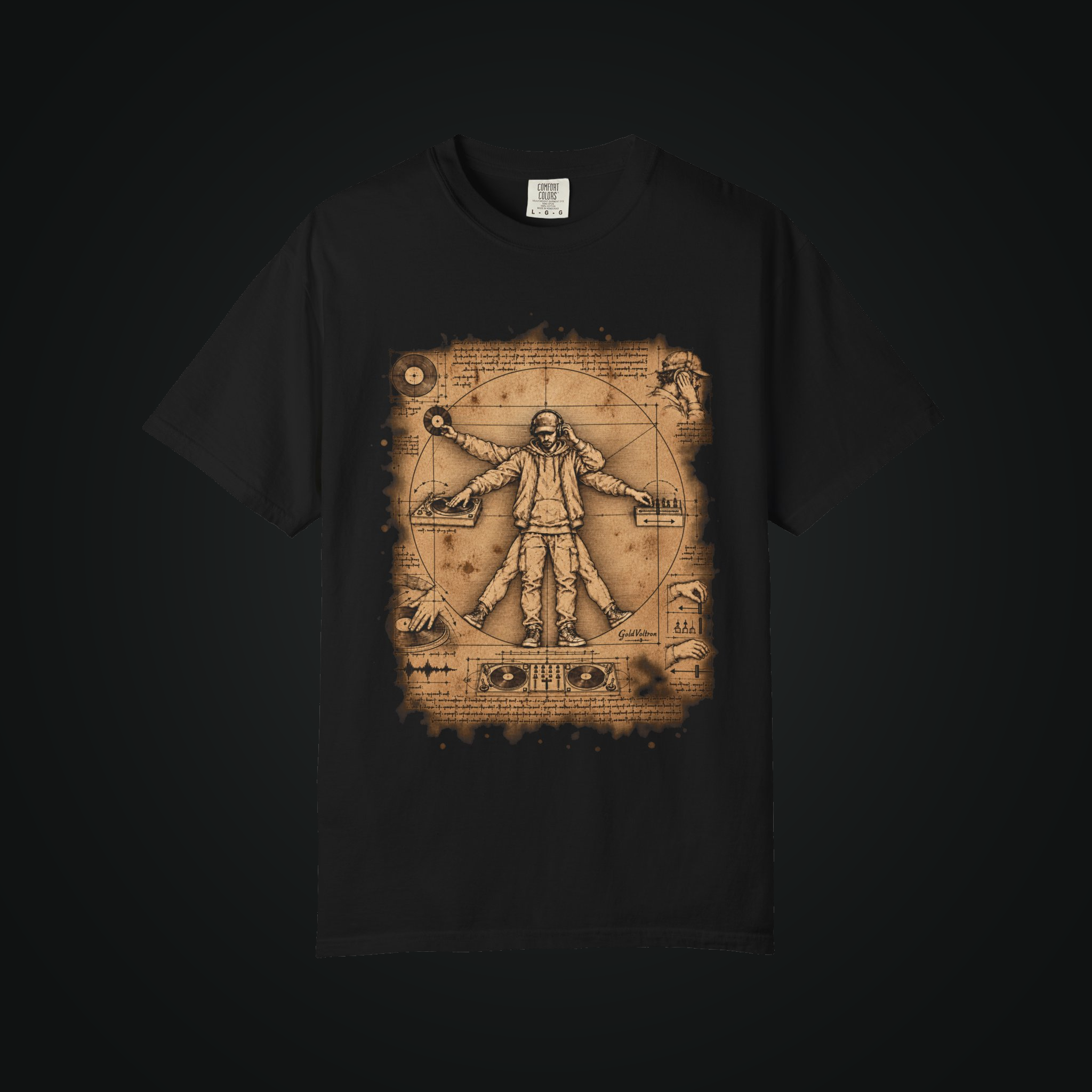 GoldVoltron Vitruvian Skratch graphic T-shirt