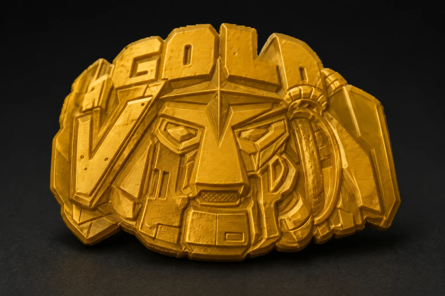 Silk-gold GoldVoltron 3D-printed collectible medallion